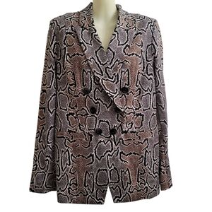 Cabi Samantha Python Snake Classic Double Breasted Blazer Jacket #3733 SZ 8 Med